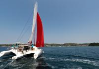 agterstavn udsigt af sejler multihull yacht